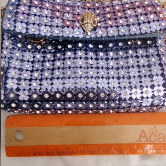 Kurt Geiger Blue Sequin Crossbody Bag - Picture 9 of 10